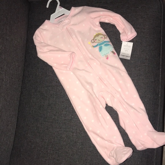 Carter's Other - NWT Carters fleece monkey sleep and play 9months